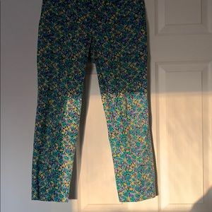 Flower print ankle pants